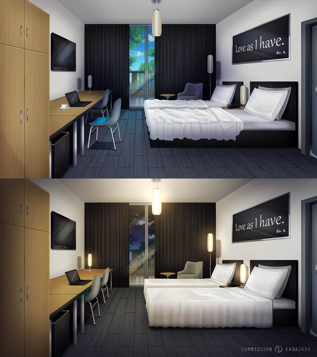 Commission BG: Hotel Room by AvareonArt on DeviantArt