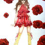 Fashion Sketch Dress Roses