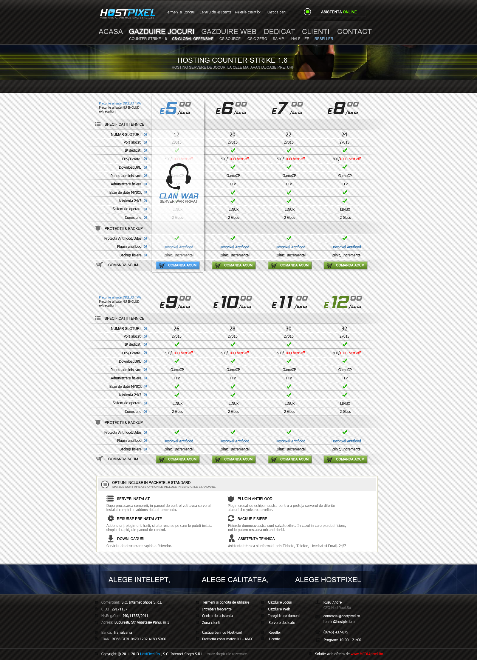 HostPixel V6 CS 1.6 page