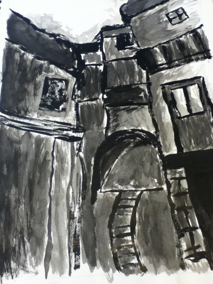 ink buildings by j-j-jitterbug on DeviantArt