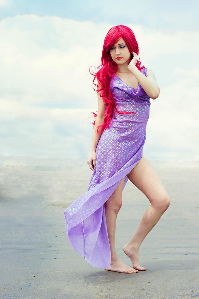 ariel purple dress NWT Disney store Ariel Costume Dress Gown Girls The Little Mermaid 4,5/6