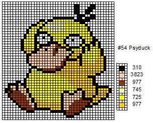 Psyduck Pattern #29x29  Pixel art pattern, Pixel art pokemon
