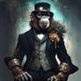 portrait of an anthropomorphic Ape steampunk