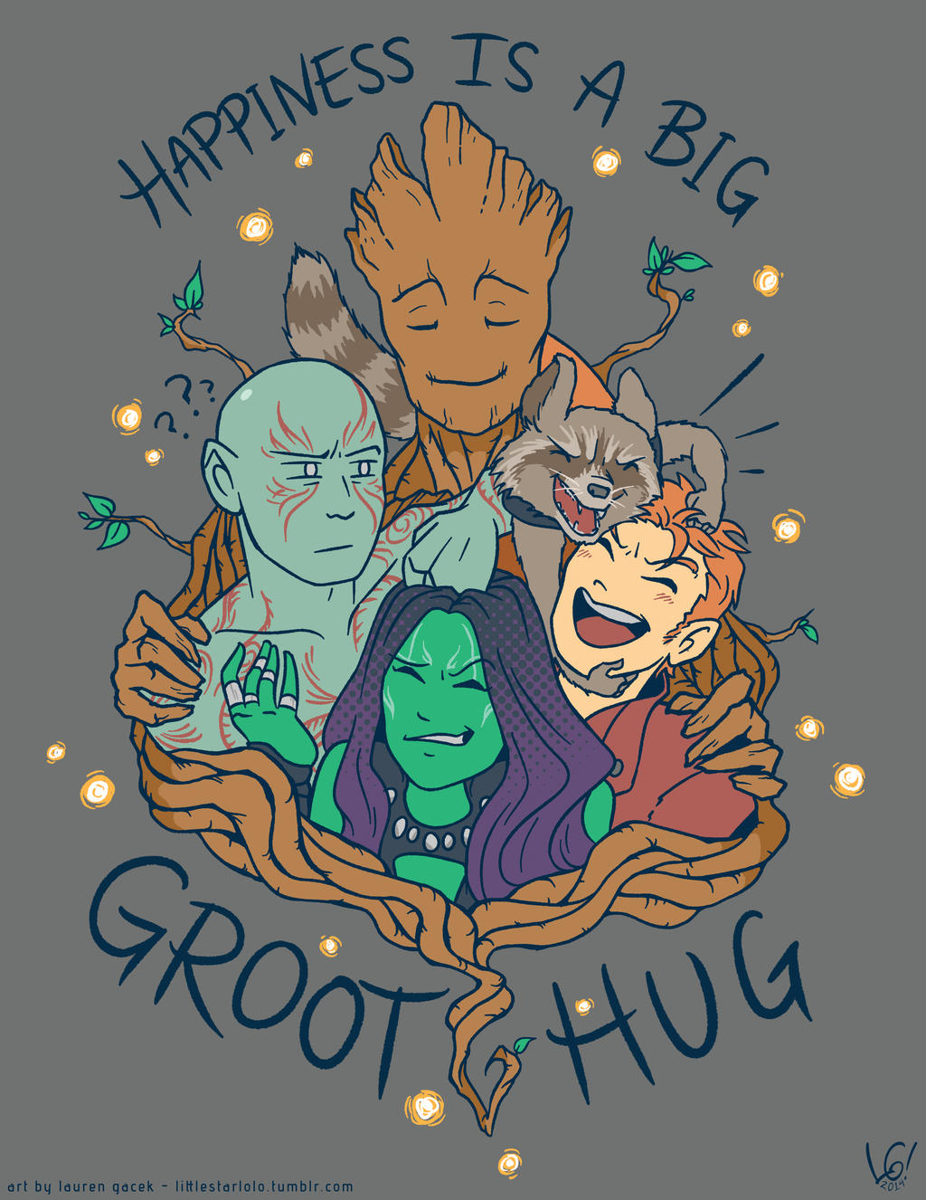 happiness is a big groot hug