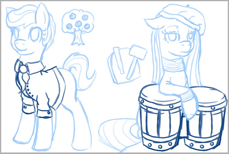 Eclipseverse Applejack and Pinkamena (sketch)