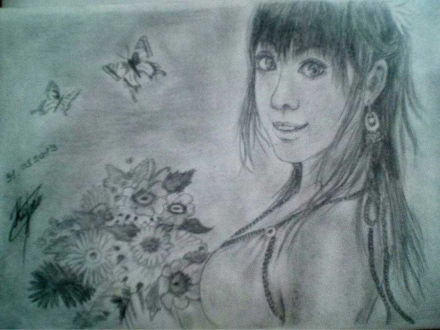 Girl with flowers