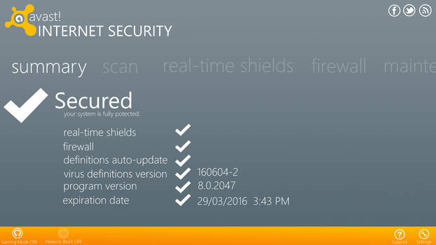 Metro UI : Avast Antivirus