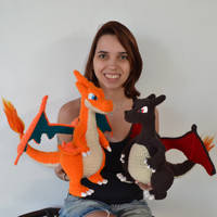 Mega Charizard Y and Shiny Charizard amigurumis