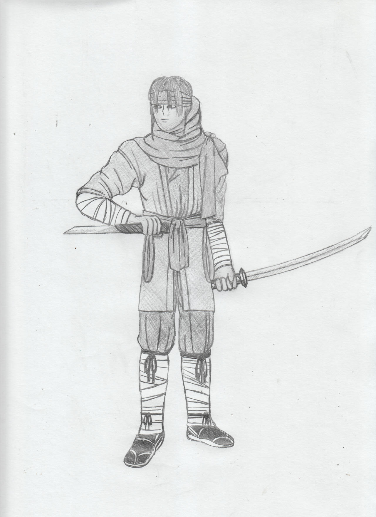 Face Revealed Koga Ninja Pencil Sketch #2 by ScottSnider1981 on DeviantArt