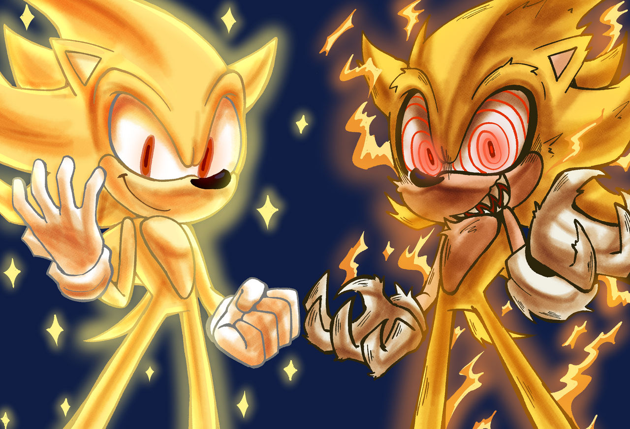 So I'm tyring to find an image of Dark Super Sonic, Fleetway Super Sonic,  Darkspine Sonic, Werehog Sonic, and Sonic.EXE but I can't find only these  forms every image I found includes