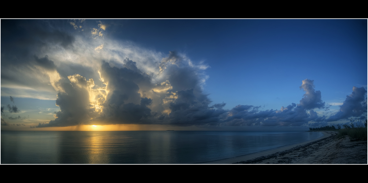 Tropical sunset panorama