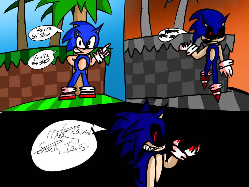 (Comic) Sonic transforms into Sonic.EXE by smthechaotic on DeviantArt