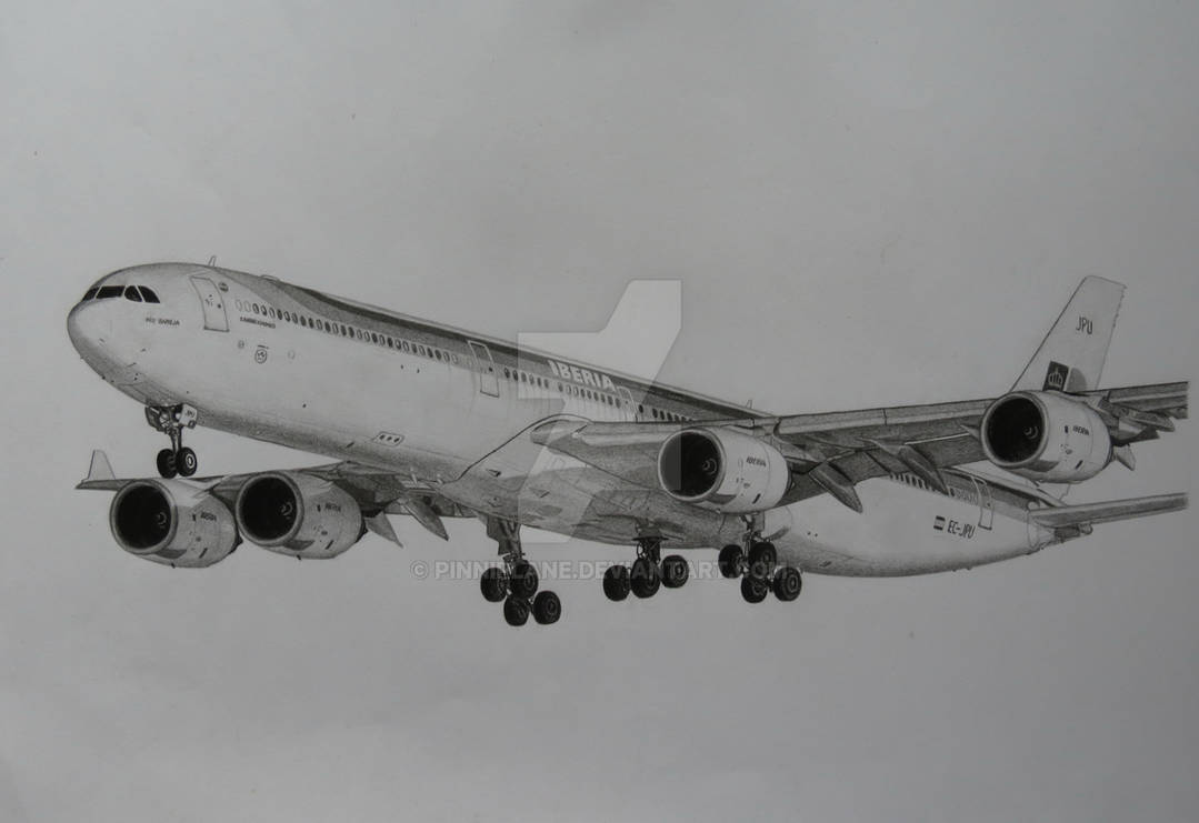 Iberia Airbus A340-600 - Realistic Drawing by Pinniplane on DeviantArt