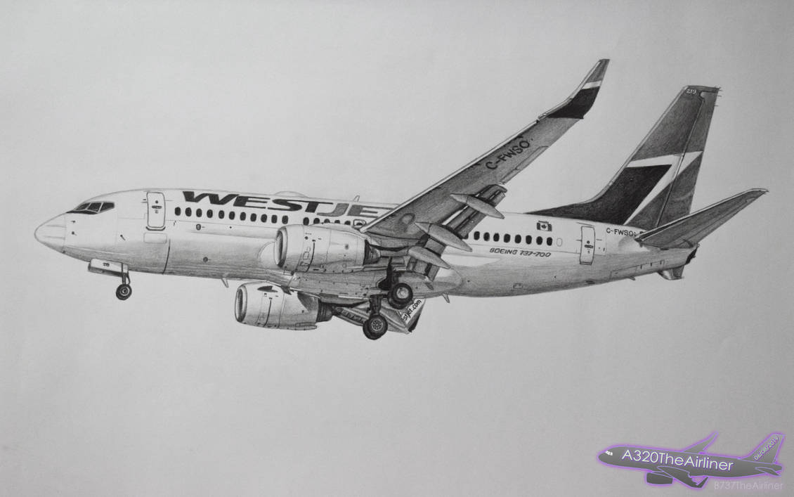 WestJet Boeing 737700 Pencil Drawing by A320TheAirliner on DeviantArt