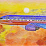 American 737-800 Astrojet - Colored Pencil Drawing