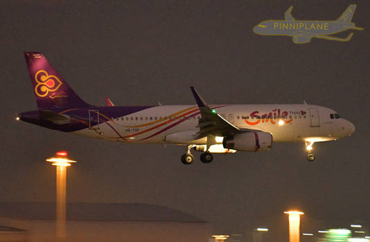 Thai Smile A320 - HS-TXP - Night Arrival