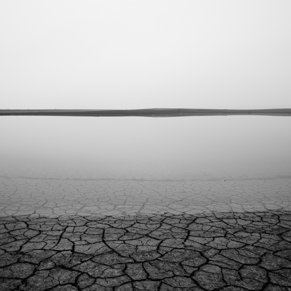 Fog at the lake bed