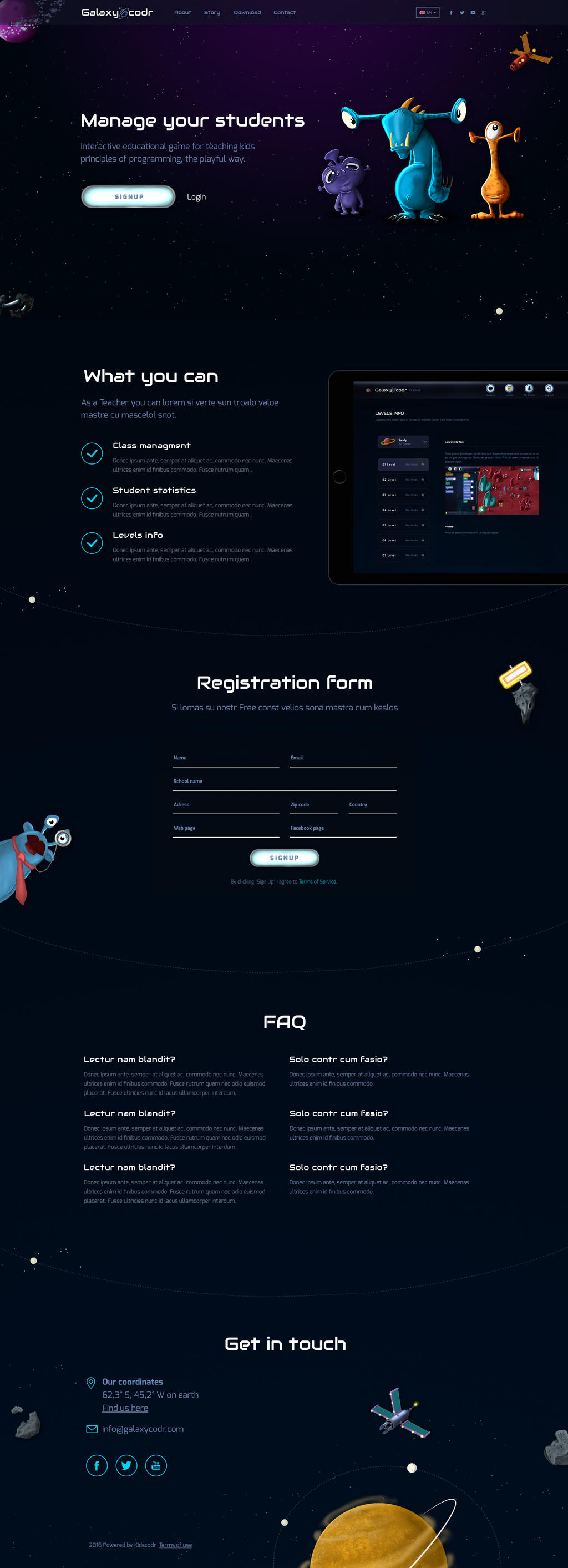 Landing page for a techear - Galaxycodr