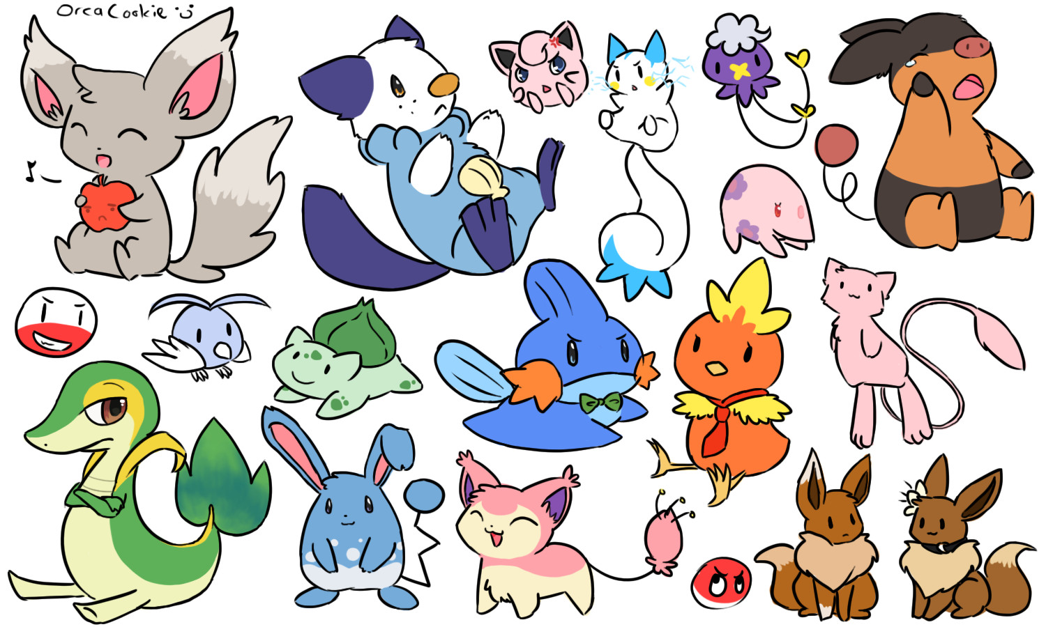 random pokemon doodles by OrcaCookie on DeviantArt