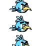 Trailer design blue angry birds(the Blues) sprites