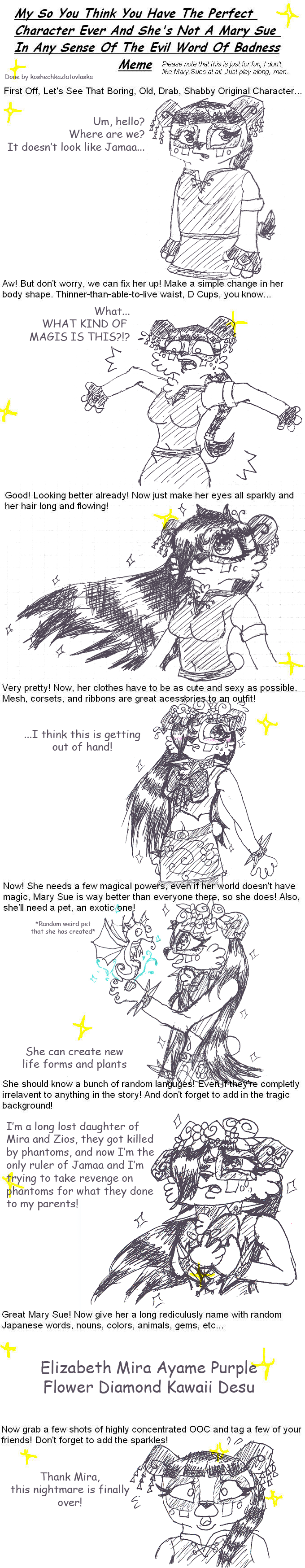 Mary-Sue-ification Meme: Liza by koshechkazlatovlaska on DeviantArt