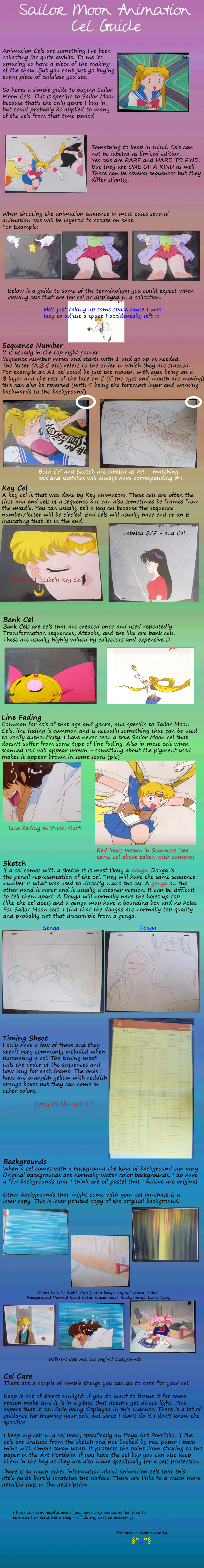SailorMoon Animation Cel Guide
