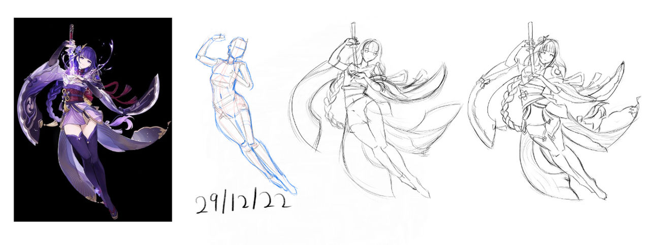 Dynamic Raiden Shogun Poses Raiden shogun 2 by SStierDraws on DeviantArt