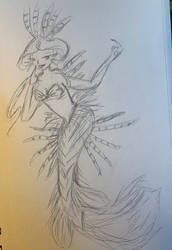 Lionfish mermaid sketch