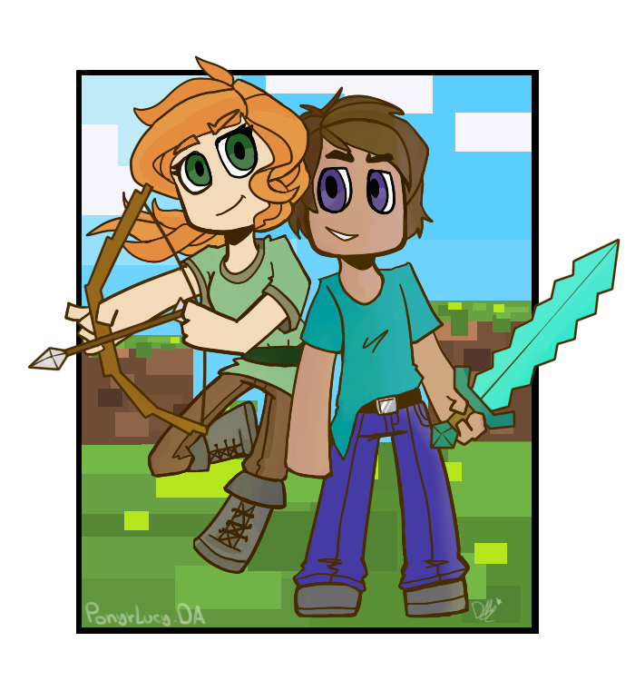 Cartoon Minecraft Minecraft_Steve And Alex by ponyrlucy on DeviantArt
