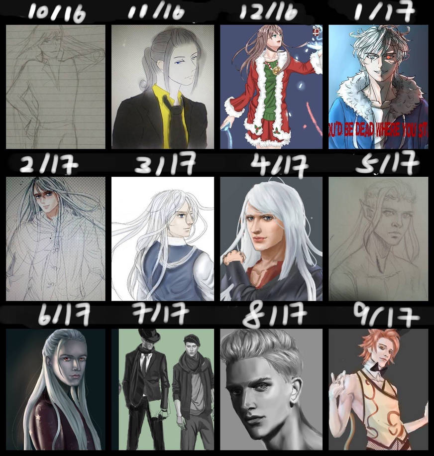one year of my drawing progress by leffu on deviantart