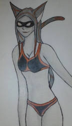 Crystal in a bathing suit.