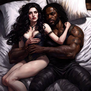 yennefer and black man