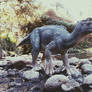 Iguanodon in the shore river