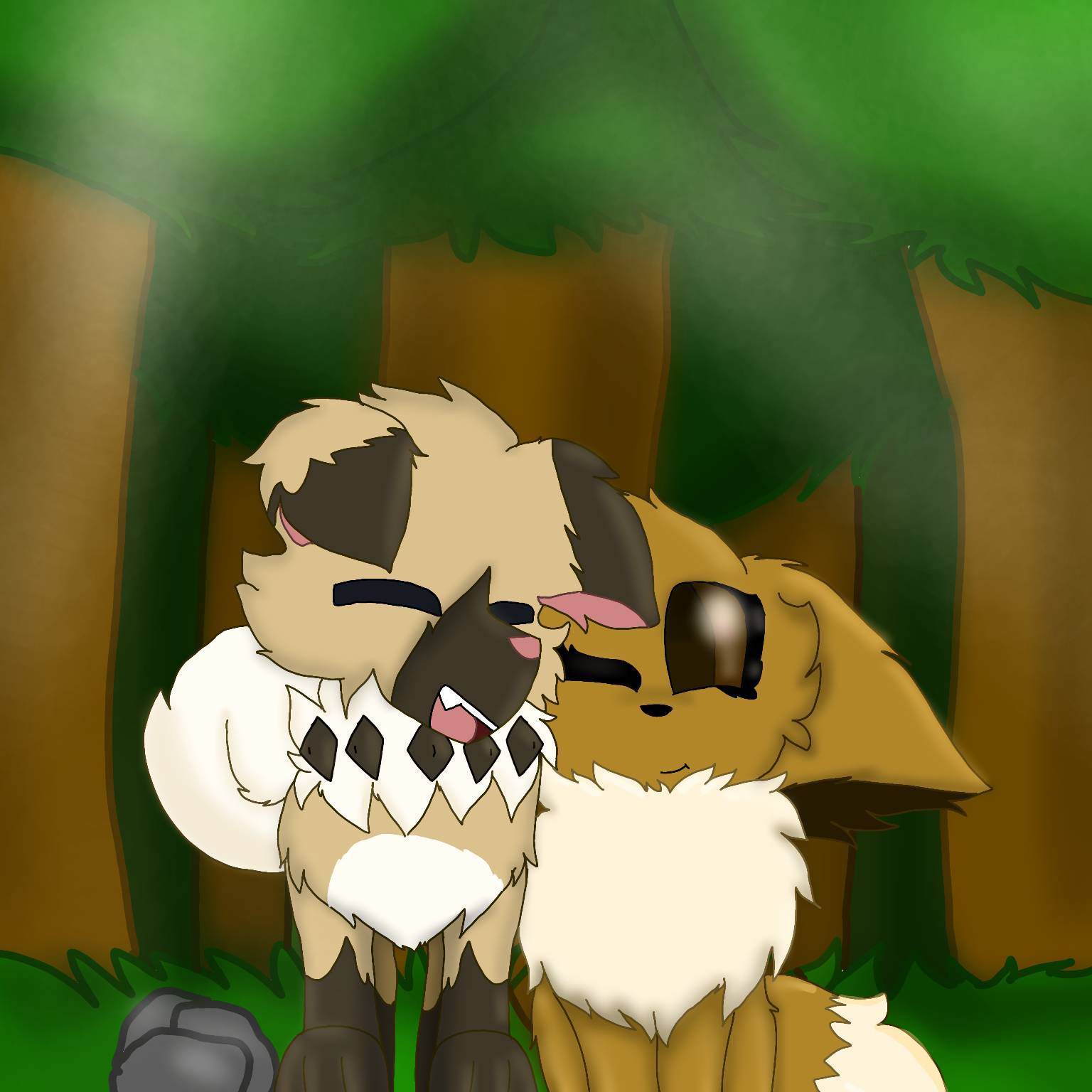 Rcok Ruff Rock ruff and eevee by 1Ryuko-simp on DeviantArt