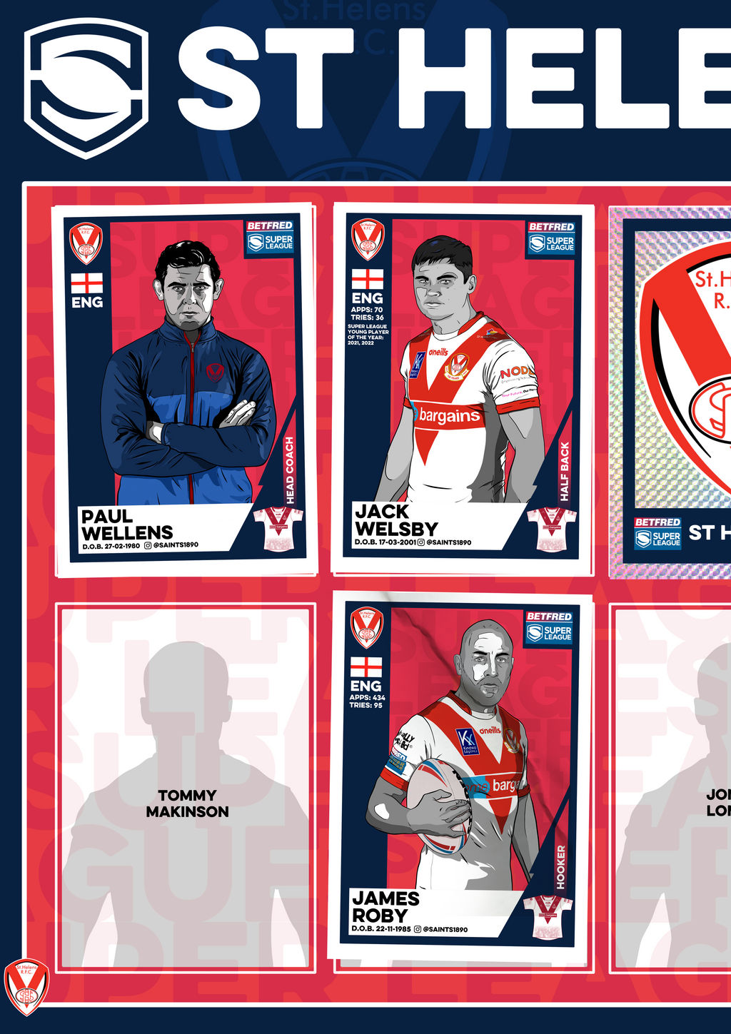 St Helens Rugby Super League Sticker Album by DaveMilburn on DeviantArt