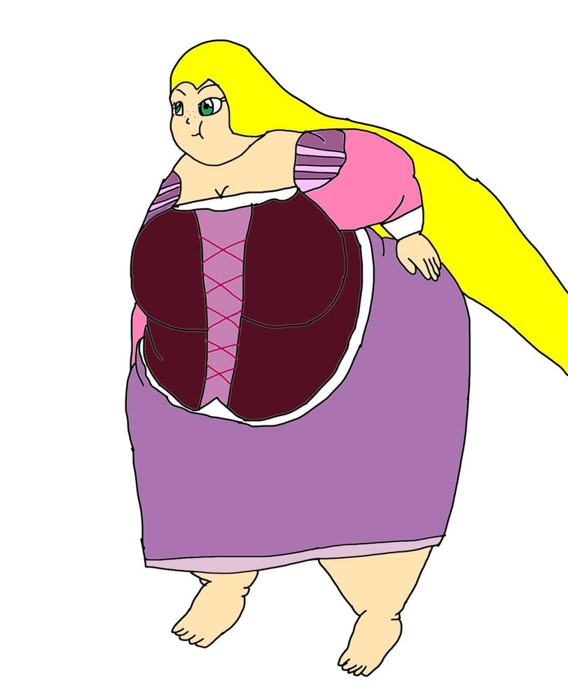Rapunzel Inflation Obese Rapunzel (Tryout Fanart) by jonwii on DeviantArt