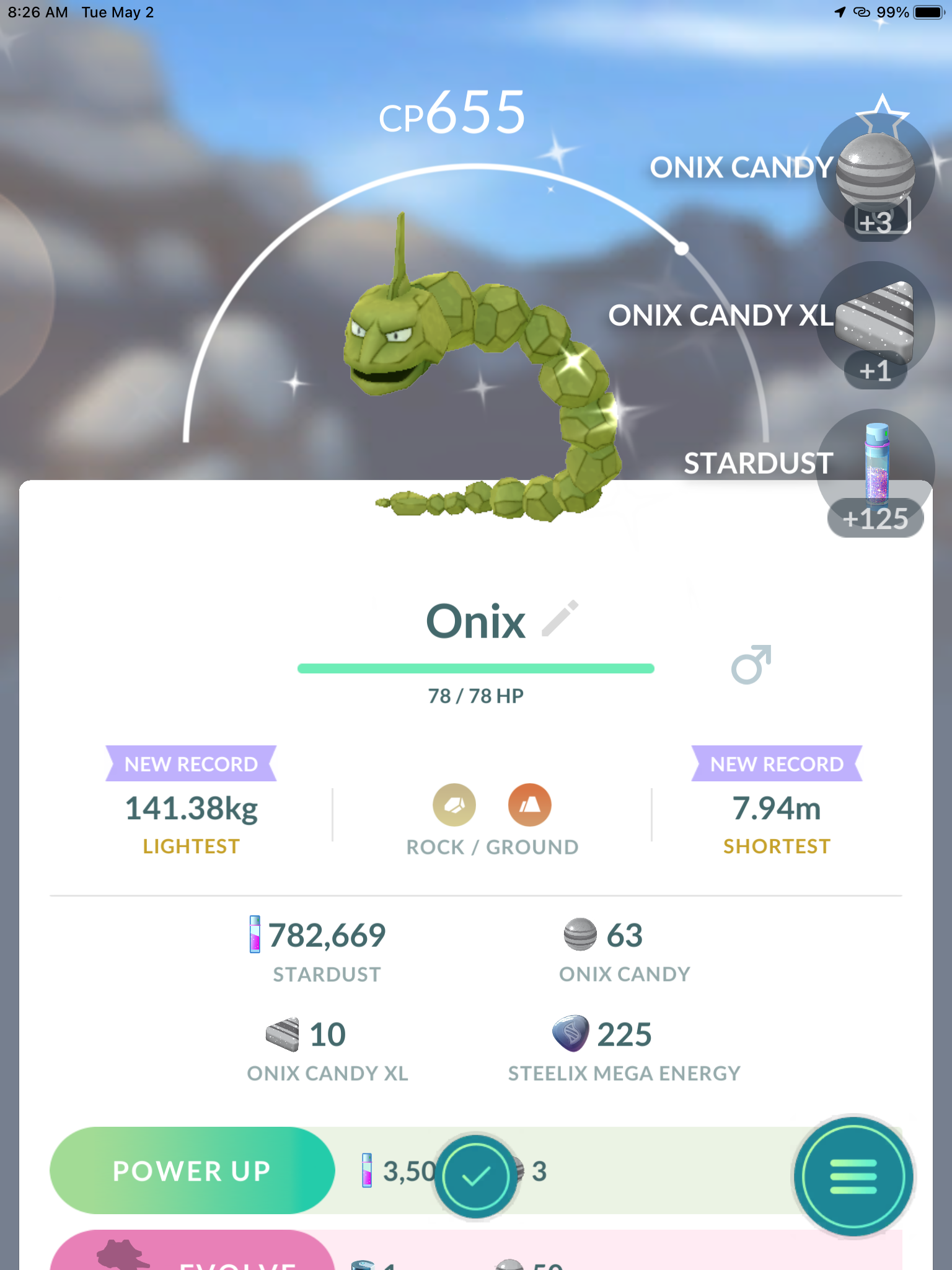 I caught Shiny Onix on Pokemon Go by jonwii on DeviantArt