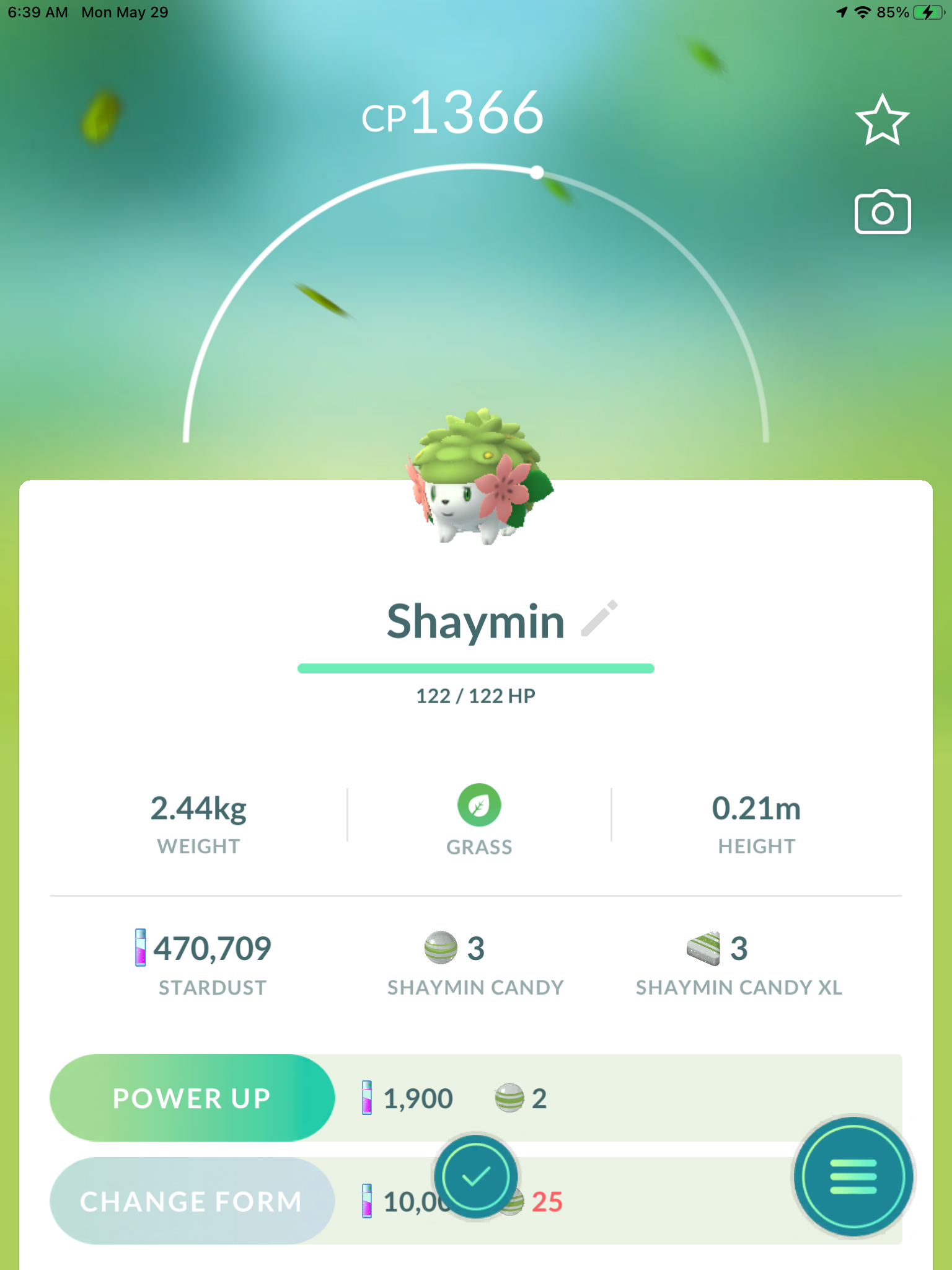 Shaymin in Pokemon GO
