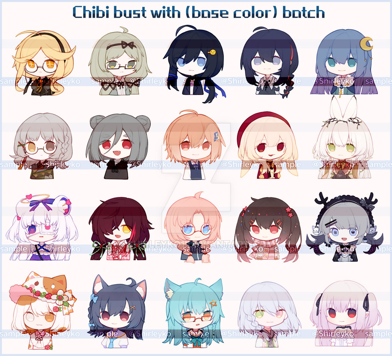 Chibi Bumpy Chibi bust batch by Shirleyko1 on DeviantArt