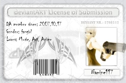 Namines license of submission