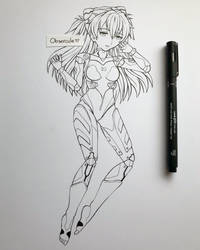 Robot Asuka ~ Line Art