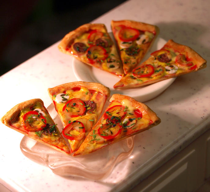Miniature Pizza Slices by ChocolateDecadence
