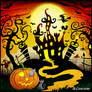 Cover Illustration Castle And Pumpkins