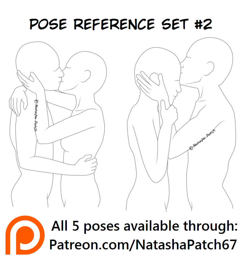 Couple Drawing Poses - Romantic kissing pose