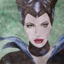 Maleficent watercolor painting - Angelina Jolie