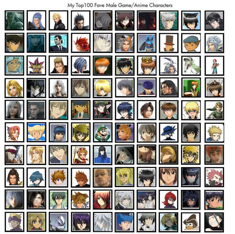 Top 100 Fav Anime/Game Male Characters by Sephirotha15 on DeviantArt