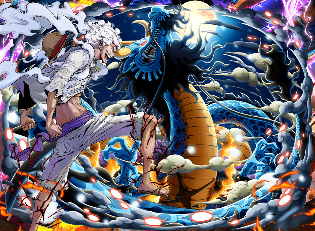 Epic Battle Luffy gear 5 vs Kaido Dragon - Monkey D Luffy - Pin