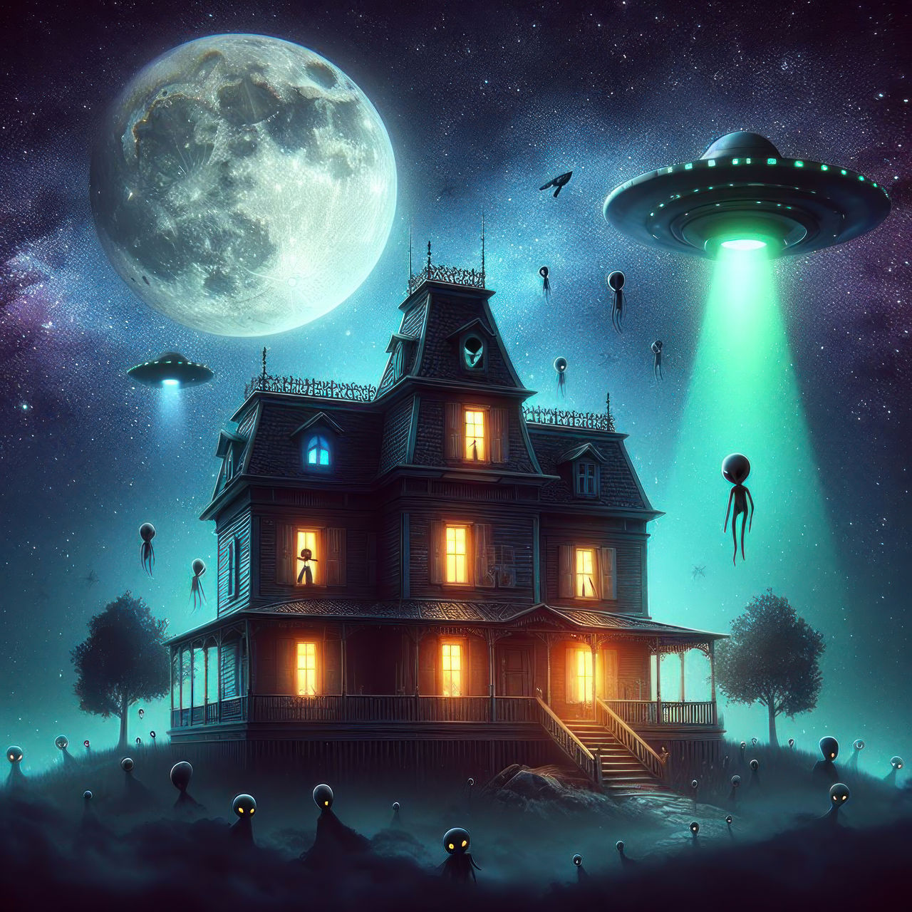 Spooky House Alien Abduction by uptownhustler on DeviantArt