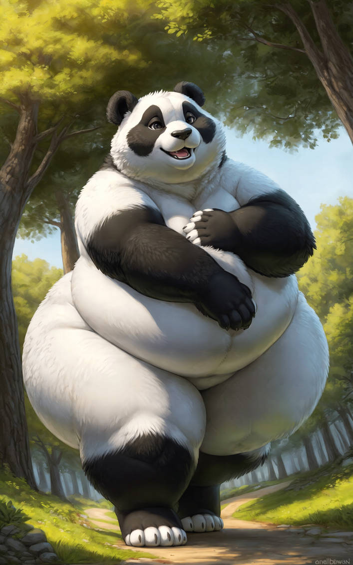 Fat Panda Using Ribbon Just big fat Panda 5k x 8k by HarryStash on DeviantArt