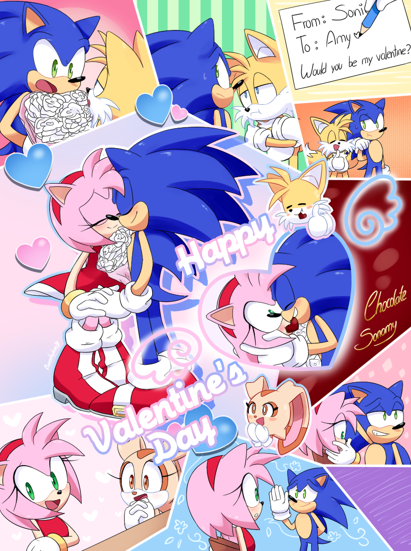 SonAmy Valentine's day FanArt 2 by Tripletssao on DeviantArt